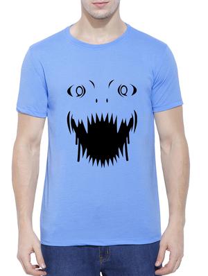 blue cotton blend chest print tshirt - 15342219 - Standard Image - 1
