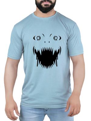 blue cotton blend chest print t-shirt - 15342221 - Standard Image - 1