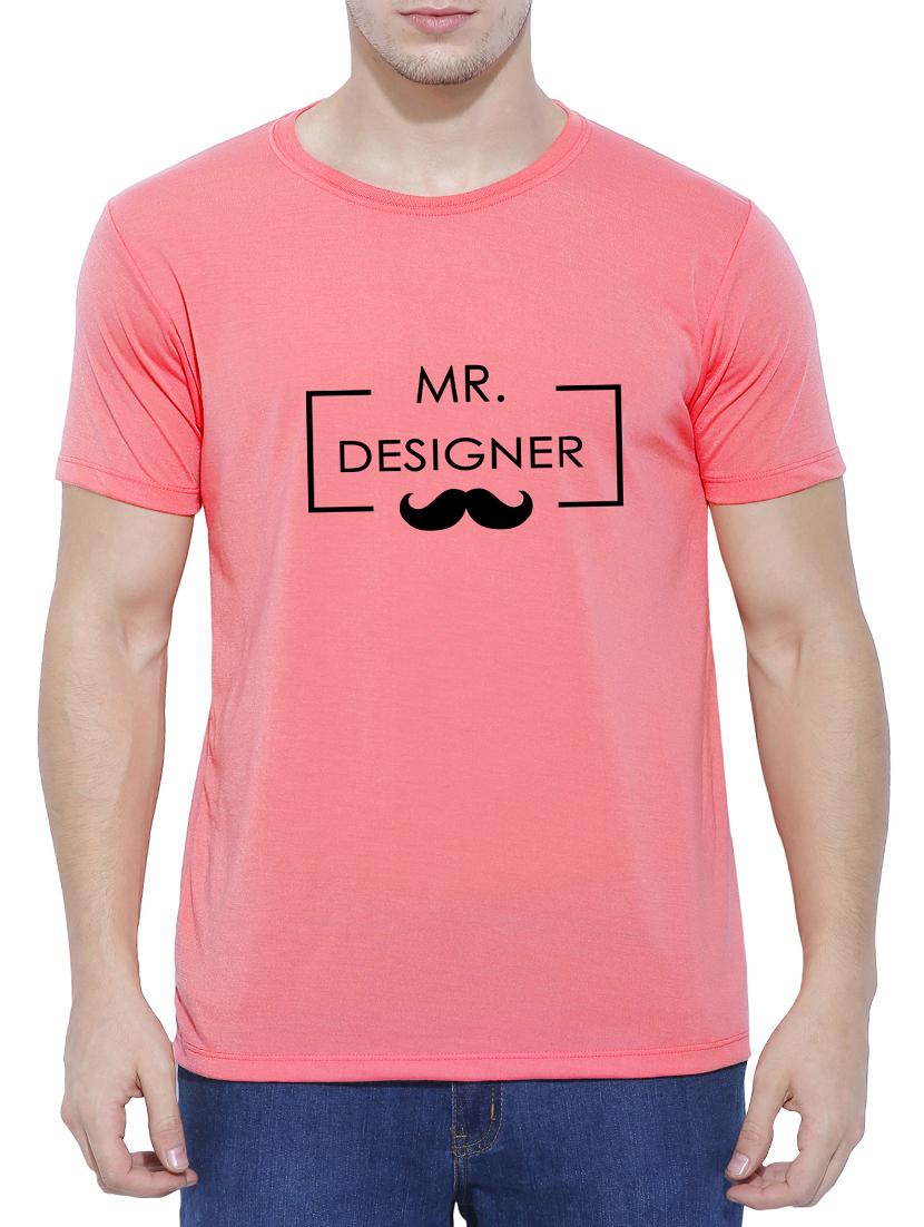 pink cotton blend chest print t-shirt - 15342230 - Zoom Image - 1