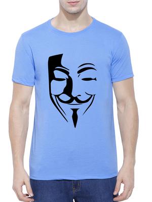 blue cotton blend chest print tshirt - 15342234 - Standard Image - 1