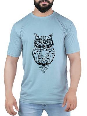 blue cotton chest print t-shirt - 15342251 - Standard Image - 1