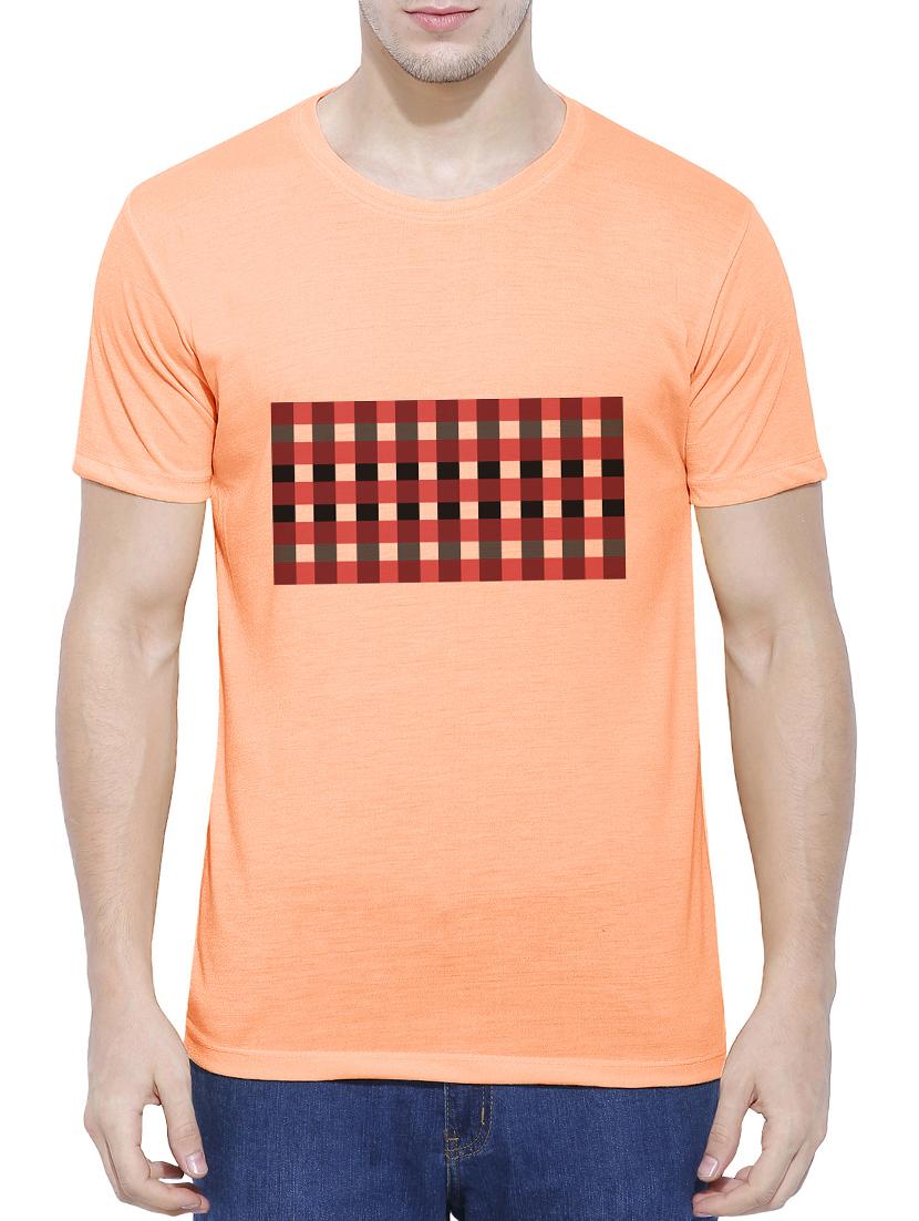 orange cotton blend chest print tshirt - 15342267 - Zoom Image - 1