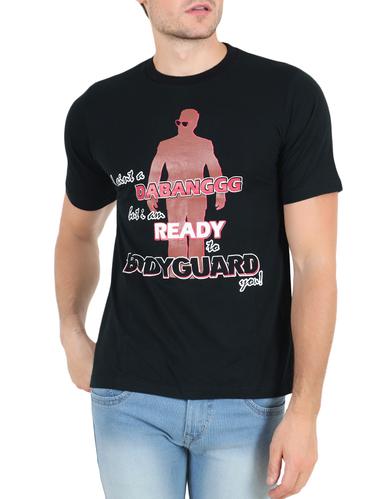 black cotton chest print t-shirt - 15342402 - Very Small Image - 1