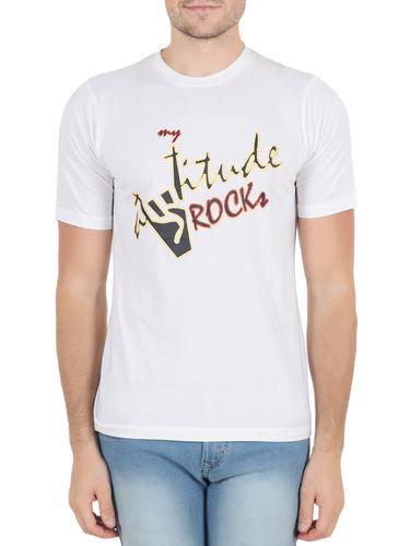 white cotton chest print t-shirt - 15342411 - Very Small Image - 1