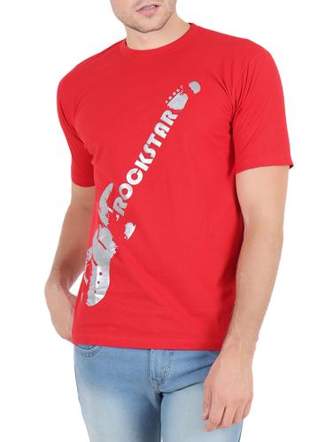 red cotton front print t-shirt - 15342415 - Very Small Image - 1