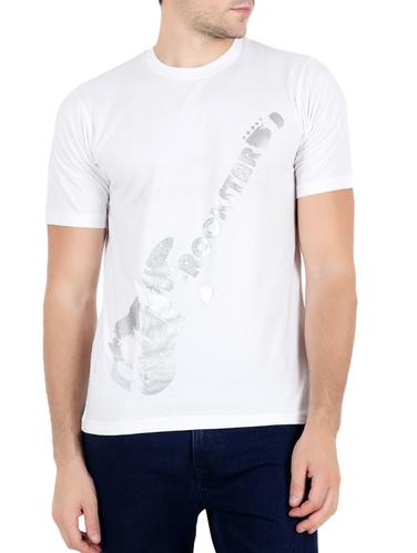 white cotton front print t-shirt - 15342416 - Very Small Image - 1