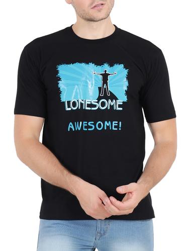 black cotton chest print t-shirt - 15342417 - Very Small Image - 1