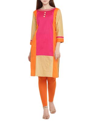 beige rayon straight kurta - 15342501 - Standard Image - 1