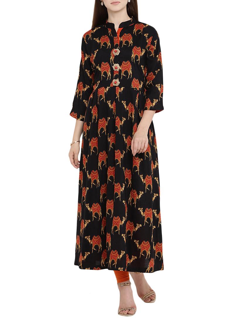 printed flared kurta - 15342505 - Zoom Image - 1