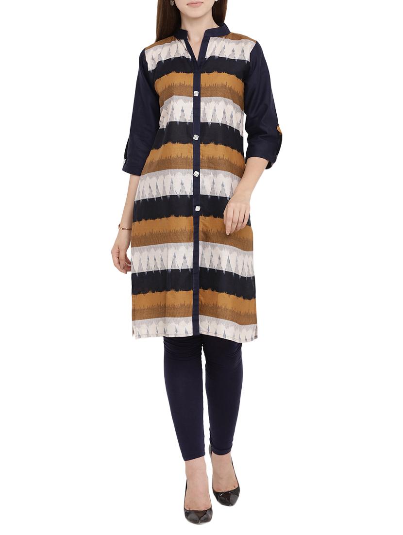 straight ikat kurta - 15342521 - Zoom Image - 1