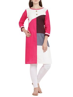 straight color block kurta - 15342526 - Standard Image - 1