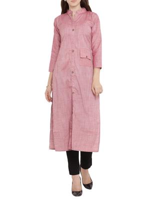 straight pink kurta - 15342541 - Standard Image - 1