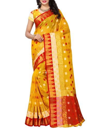 Zari bordered kota doria saree with blouse - 15342655 - Very Small Image - 1