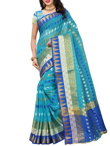 Temple kota doria saree with blouse - 15342659 - Very Small Image - 1