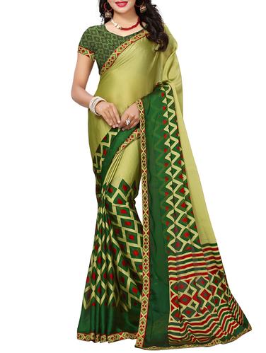 geometric printed saree with blouse - 15342669 - Very Small Image - 1