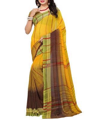 striped print saree with blouse - 15342676 - Standard Image - 1