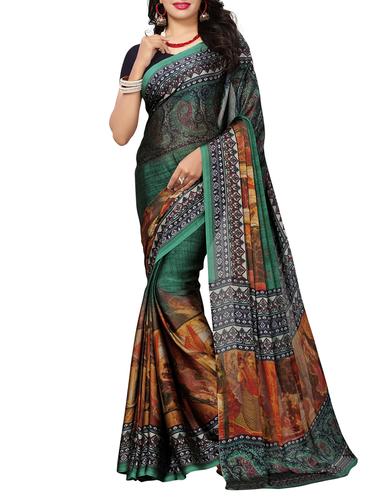 multi georgette printed saree with blouse - 15342679 - Very Small Image - 1