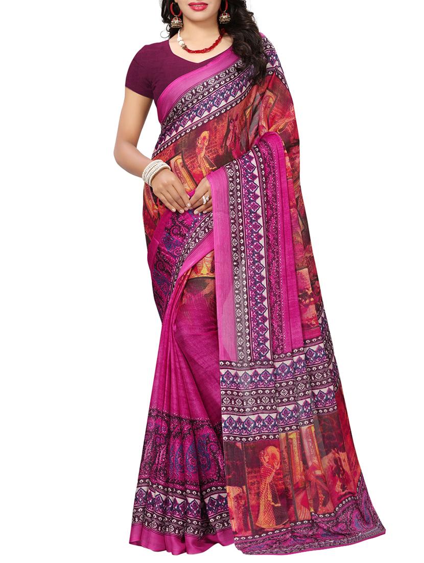 Graphic printed saree with blouse - 15342681 - Zoom Image - 1