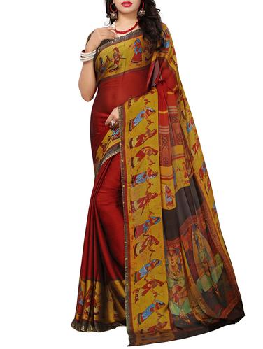 all over printed saree with blouse - 15342685 - Very Small Image - 1