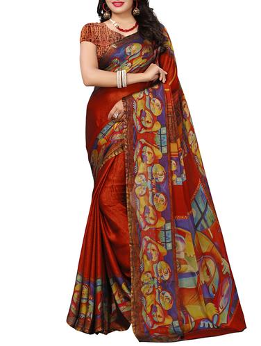 abstract printed saree with blouse - 15342686 - Very Small Image - 1