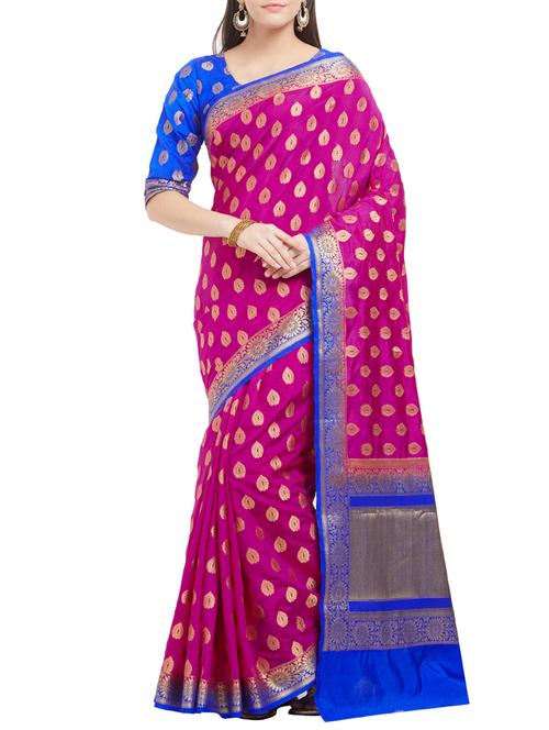 delicate golden zari banarasi saree with blouse - 15342712 - Standard Image - 1