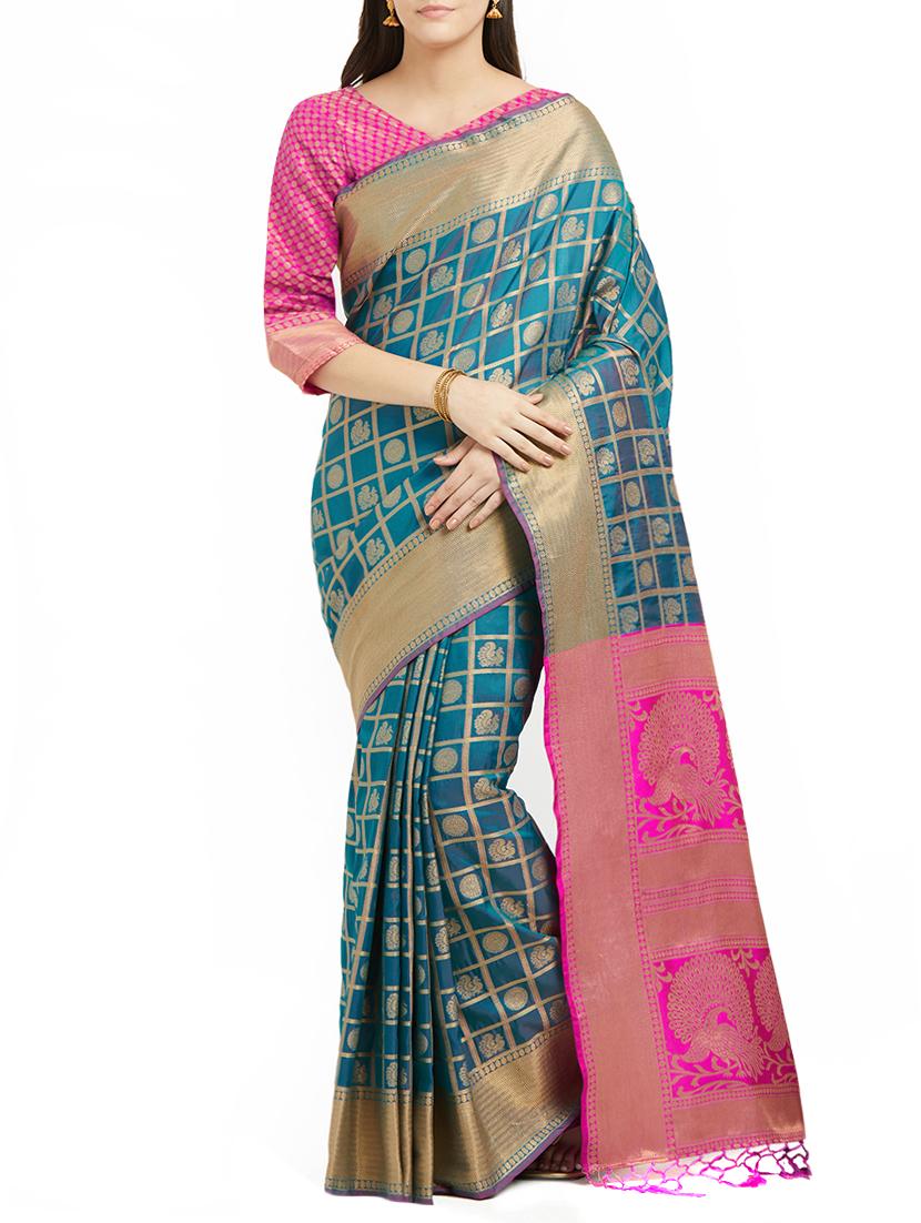 Conversational zari patola saree with blouse - 15342730 - Zoom Image - 1