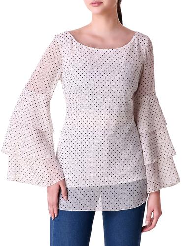 bell sleeved polka dotted top - 15342733 - Very Small Image - 1