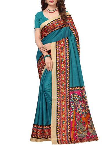 Kalamkari bhagalpuri saree with blouse - 15342752 - Very Small Image - 1