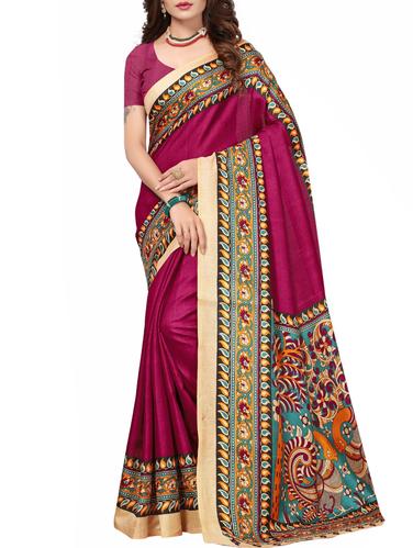 Kalamkari bhagalpuri saree with blouse - 15342753 - Very Small Image - 1