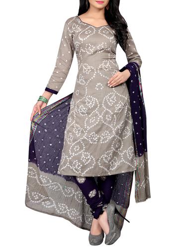 Bandhani unstitched churidaar suit - 15343111 - Very Small Image - 1