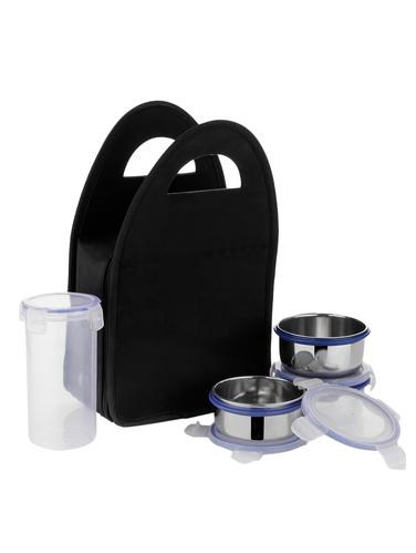 Set of 3 Steel and Plastic Lunch Container, Lunch Box Air Tight container. - 15343112 - Very Small Image - 1