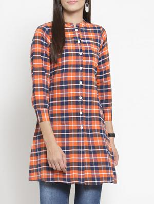 A-line multi checks kurta - 15343133 - Standard Image - 1