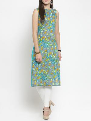 straight printed kurta - 15343138 - Standard Image - 1