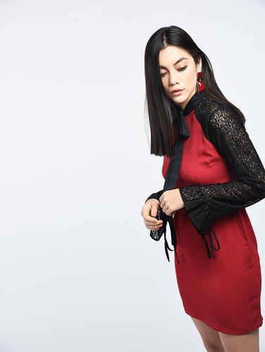 tie-knot laced sleeve dress - 15343252 - Very Small Image - 1