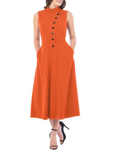 button detail coat dress - 15343411 - Very Small Image - 1