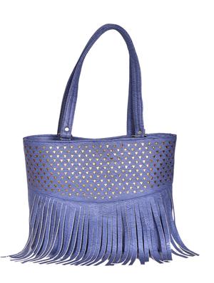 blue leatherette (pu) regular handbag - 15343456 - Standard Image - 1