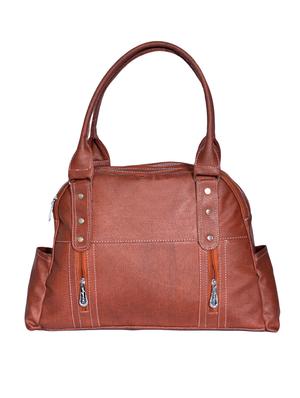 brown leatherette (pu) regular handbag - 15343459 - Standard Image - 1