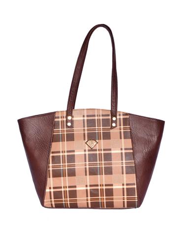 brown leatherette (pu) regular handbag - 15343495 - Very Small Image - 1