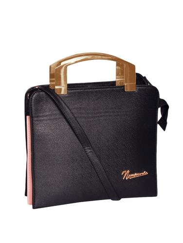 black leatherette (pu) regular handbag - 15343523 - Very Small Image - 1