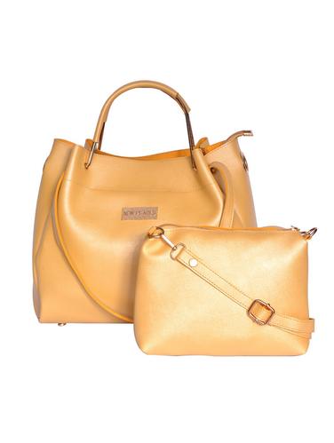 gold leatherette (pu) combo tote - 15343538 - Very Small Image - 1