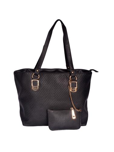 black leatherette (pu) combo handbag - 15343539 - Very Small Image - 1