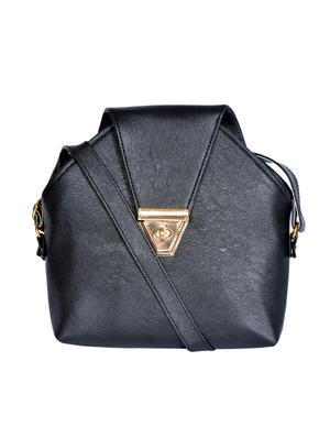 black leatherette (pu) regular sling bag - 15343557 - Standard Image - 1