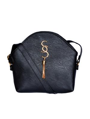 black leatherette (pu) regular sling bag - 15343562 - Standard Image - 1