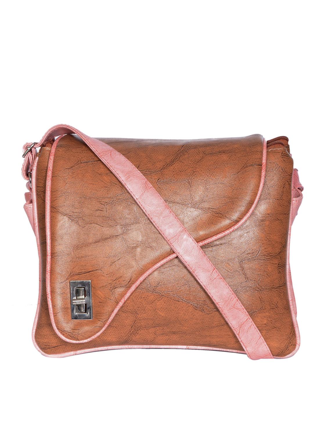 brown leatherette (pu) regular sling bag - 15343564 - Zoom Image - 1