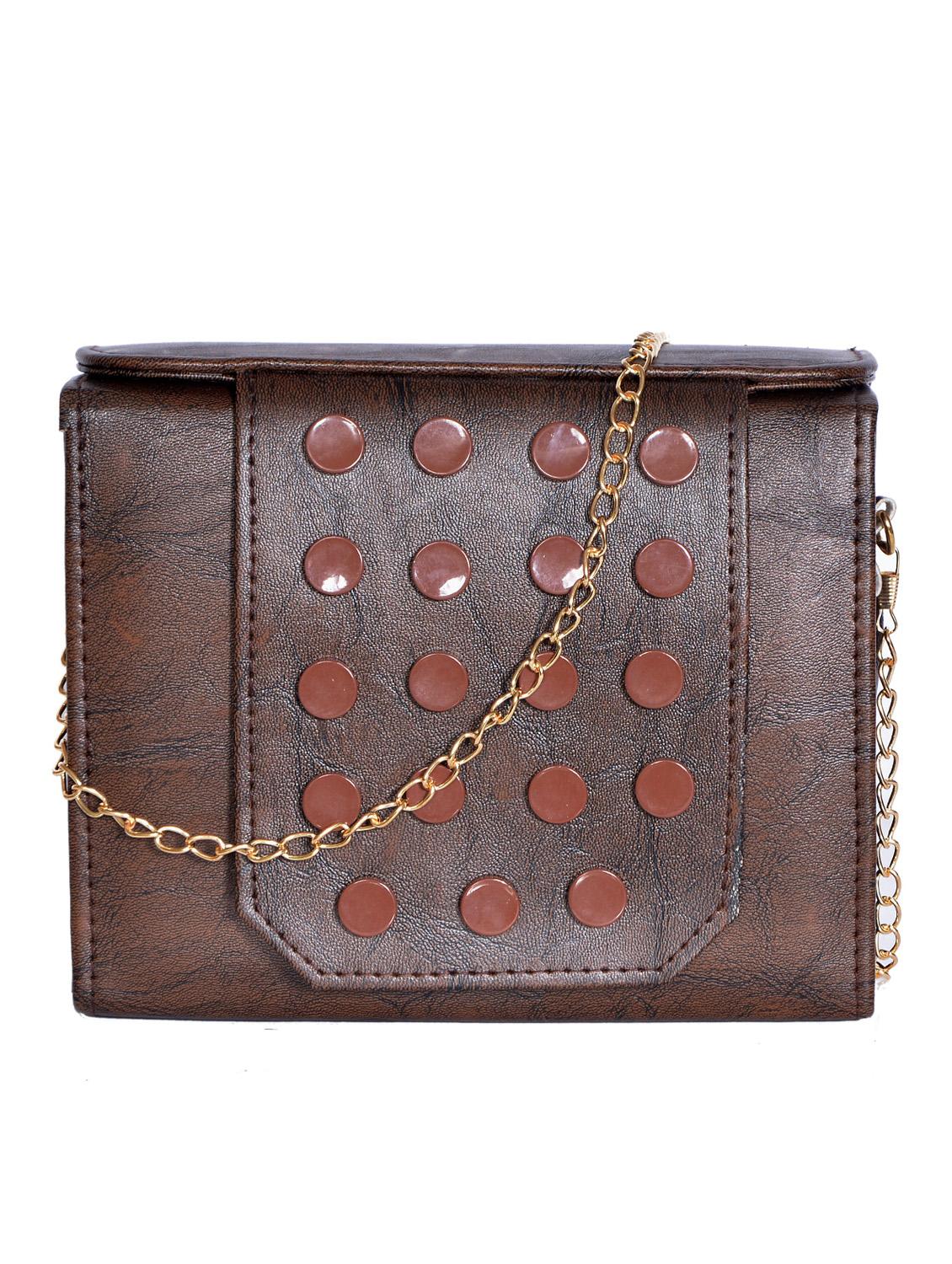 brown leatherette (pu) regular sling bag - 15343566 - Zoom Image - 1