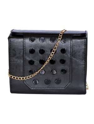 black leatherette (pu) regular sling bag - 15343568 - Standard Image - 1