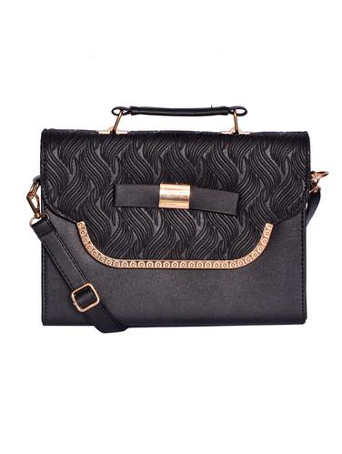 black leatherette (pu) regular handbag - 15343573 - Very Small Image - 1