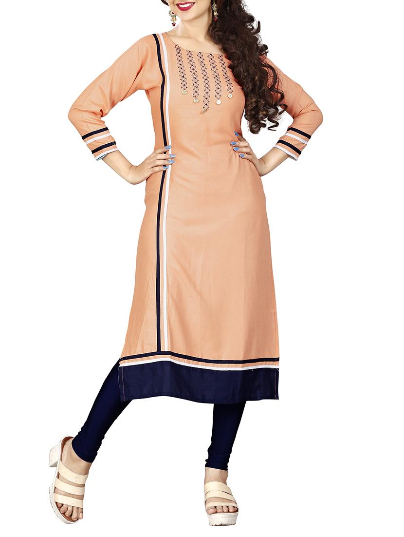 straight embroidered kurta - 15343587 - Zoom Image - 1