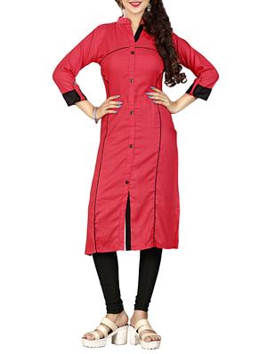 straight piping kurta - 15343588 - Standard Image - 1