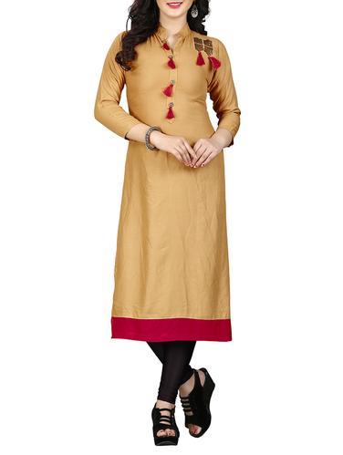Tassele straight kurta - 15343595 - Very Small Image - 1